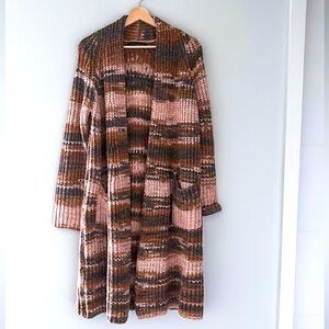 Skull Cashmere Long Striped Cardigan